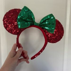 Disney Parks Holiday Red/Green Mickey Ears
